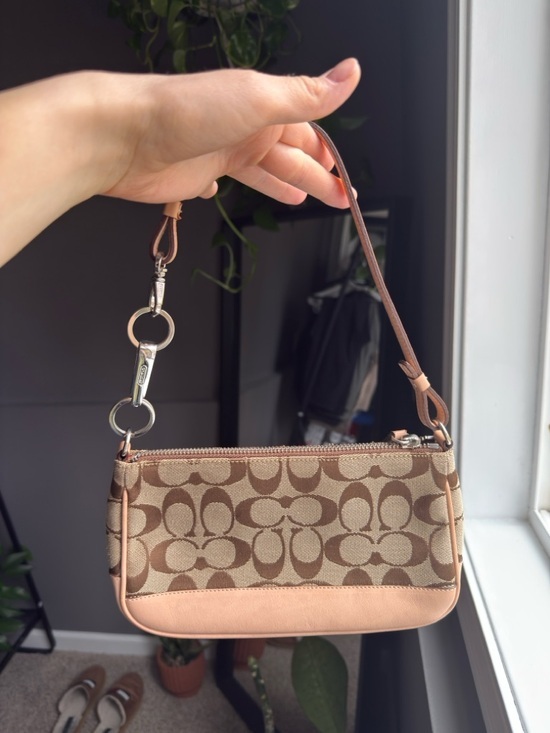 Coach Handbags - Coach Mini Shoulder Bag in Khaki and Tan